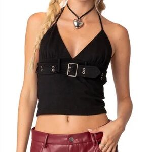 Edikted Birdie Buckle Belted Top NWT Size XS